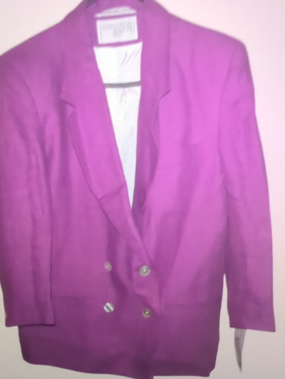 INC International Concepts Magenta Double-Breasted Blazer